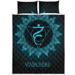 Vishuddha Chakra Symbol Print Quilt Bed Set