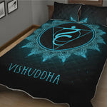 Vishuddha Chakra Symbol Print Quilt Bed Set
