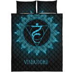 Vishuddha Chakra Symbol Print Quilt Bed Set