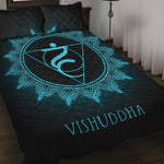 Vishuddha Chakra Symbol Print Quilt Bed Set