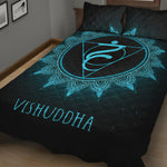 Vishuddha Chakra Symbol Print Quilt Bed Set