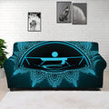 Vishuddha Chakra Symbol Print Sofa Cover