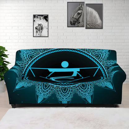 Vishuddha Chakra Symbol Print Sofa Cover
