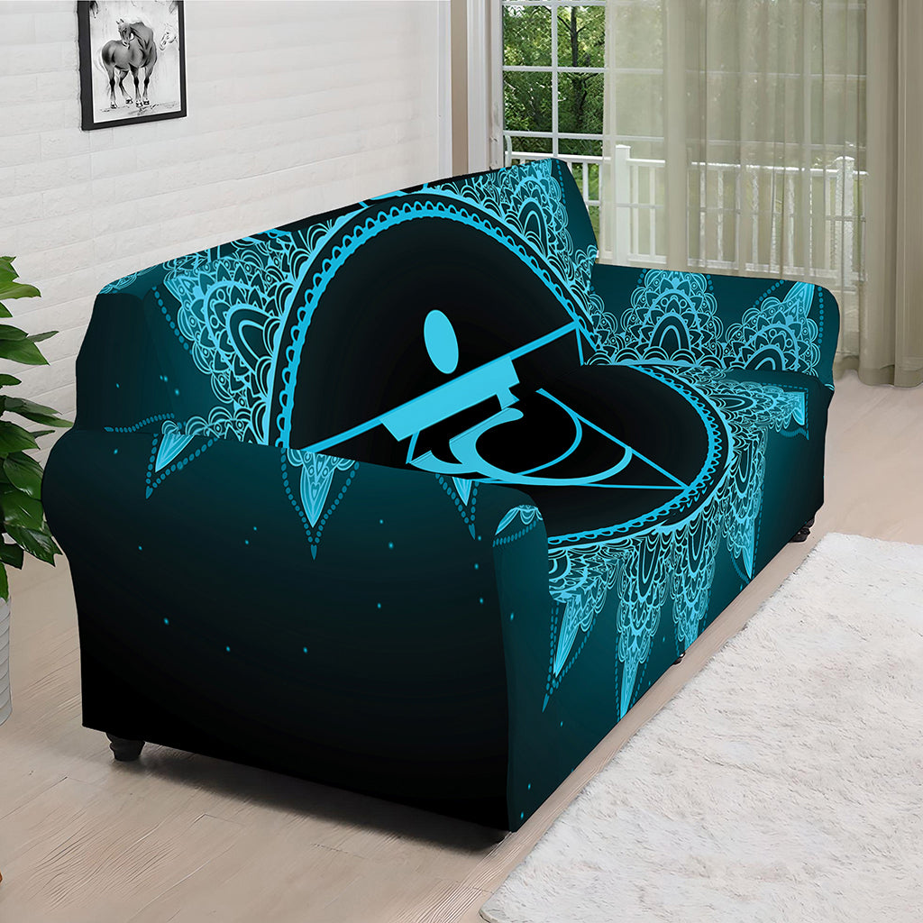Vishuddha Chakra Symbol Print Sofa Cover