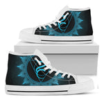 Vishuddha Chakra Symbol Print White High Top Shoes