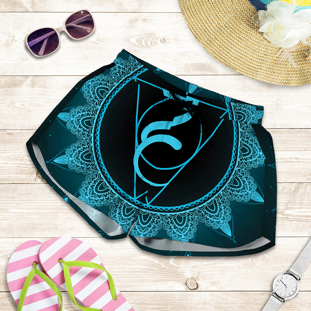Vishuddha Chakra Symbol Print Women's Shorts