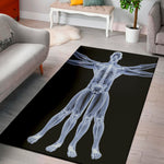 Vitruvian Man X-Ray Print Area Rug