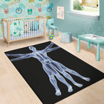 Vitruvian Man X-Ray Print Area Rug