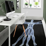 Vitruvian Man X-Ray Print Area Rug