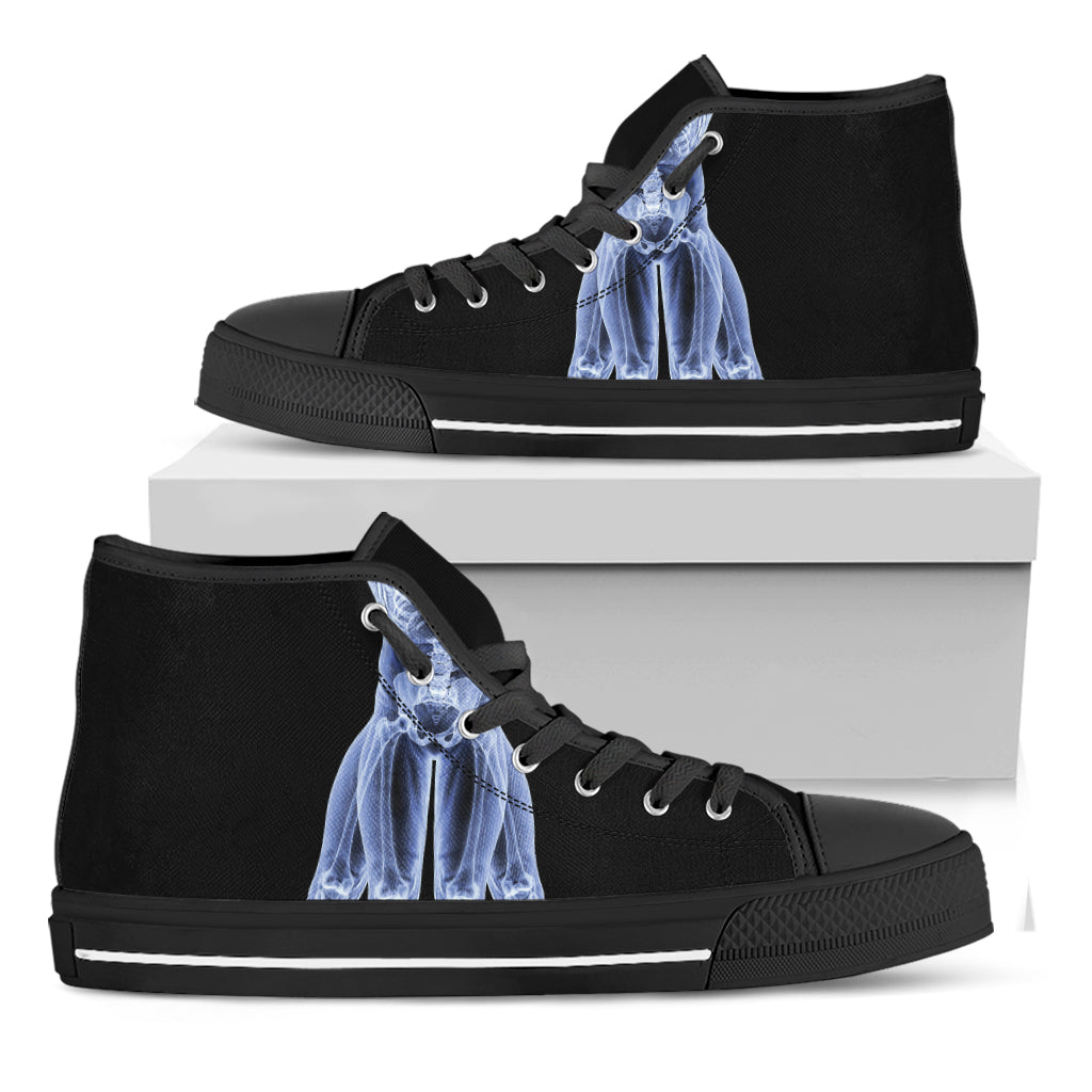 Vitruvian Man X-Ray Print Black High Top Shoes