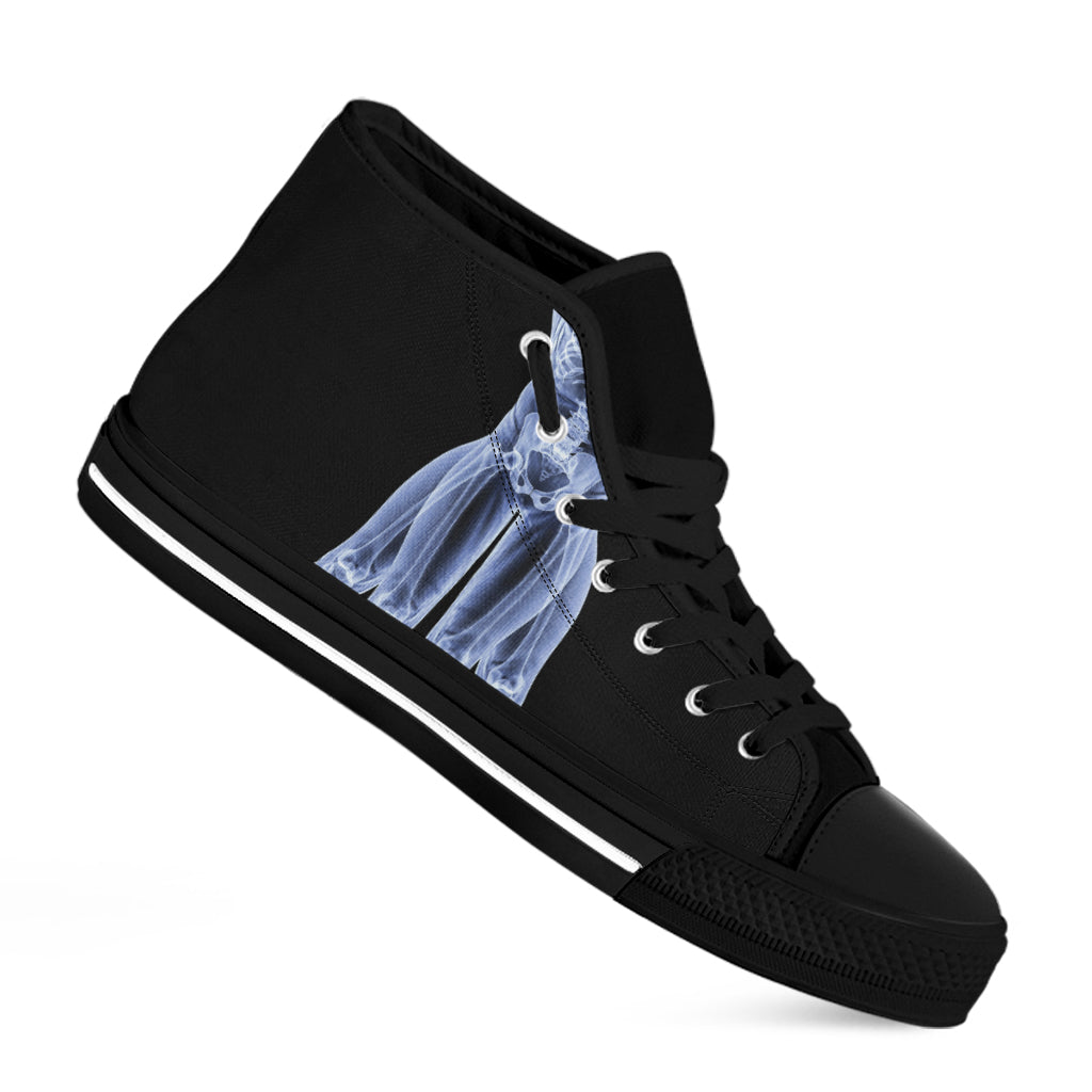 Vitruvian Man X-Ray Print Black High Top Shoes