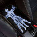 Vitruvian Man X-Ray Print Car Center Console Cover