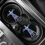 Vitruvian Man X-Ray Print Car Coasters