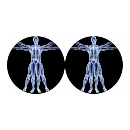 Vitruvian Man X-Ray Print Car Coasters
