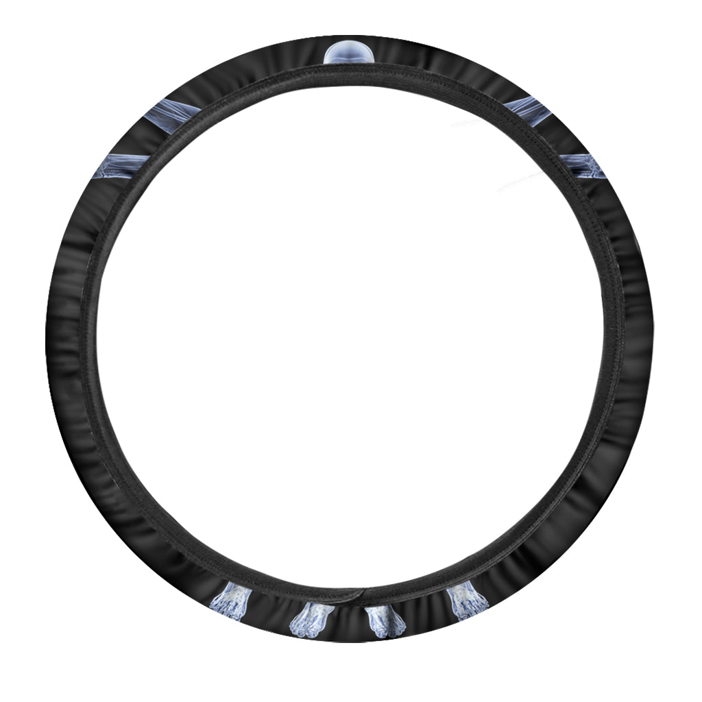 Vitruvian Man X-Ray Print Car Steering Wheel Cover