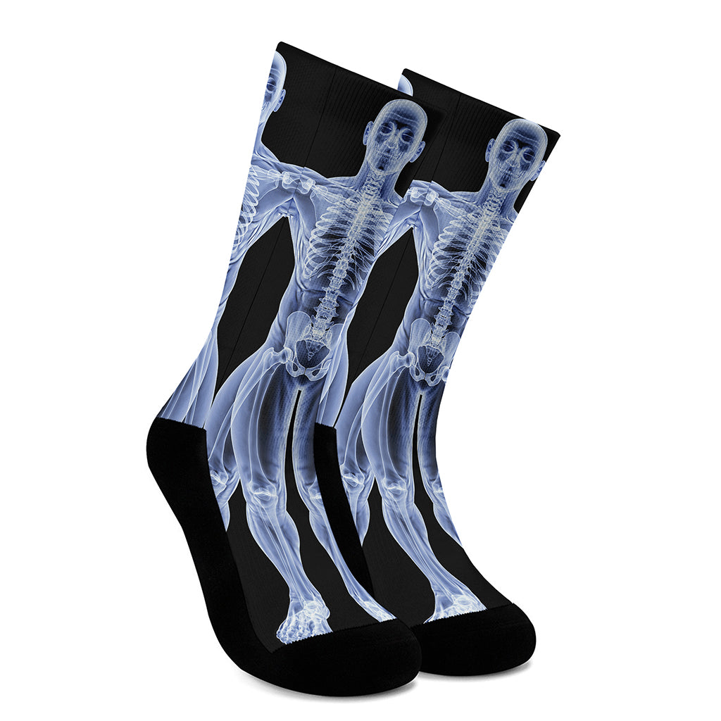Vitruvian Man X-Ray Print Crew Socks