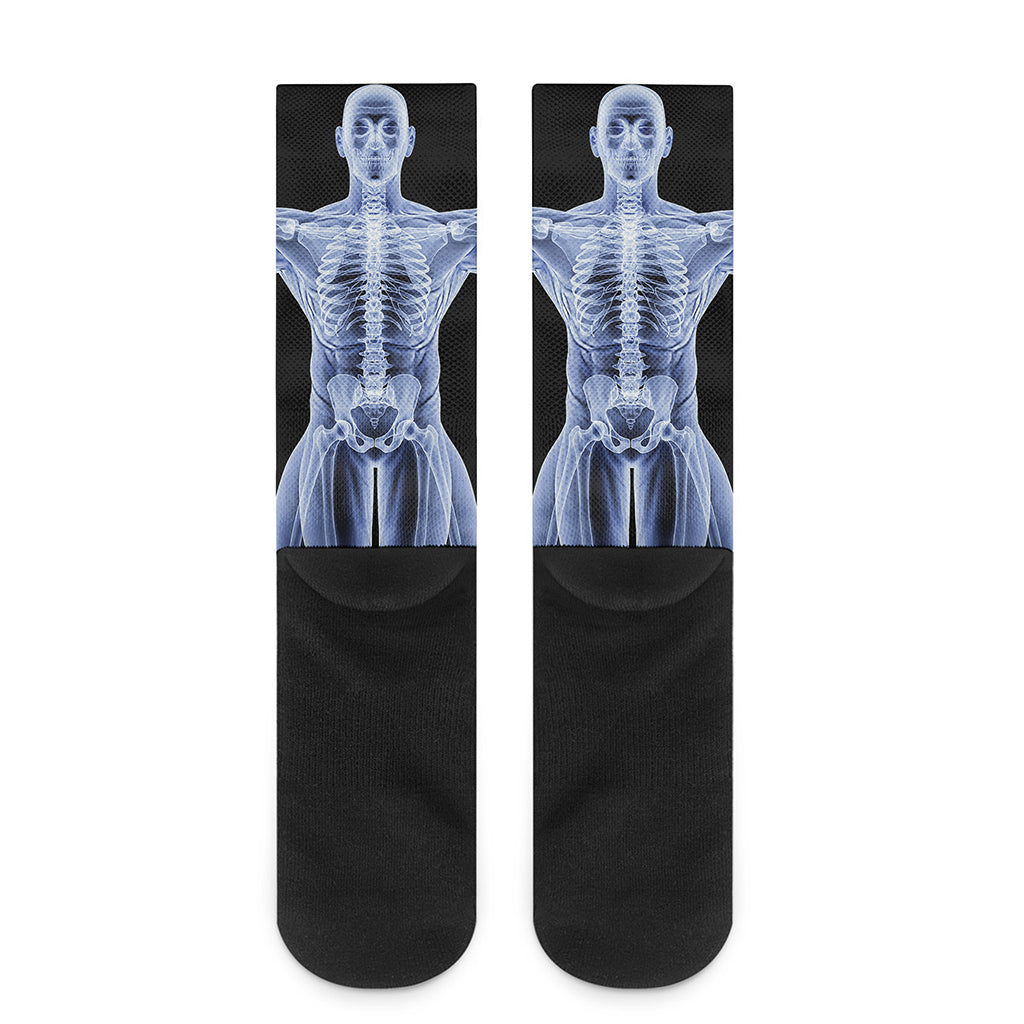 Vitruvian Man X-Ray Print Crew Socks