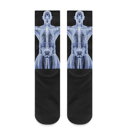 Vitruvian Man X-Ray Print Crew Socks