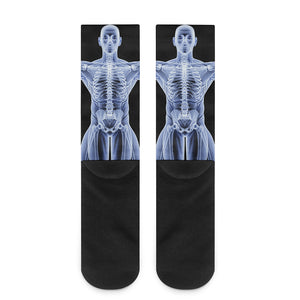 Vitruvian Man X-Ray Print Crew Socks