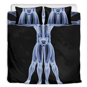 Vitruvian Man X-Ray Print Duvet Cover Bedding Set