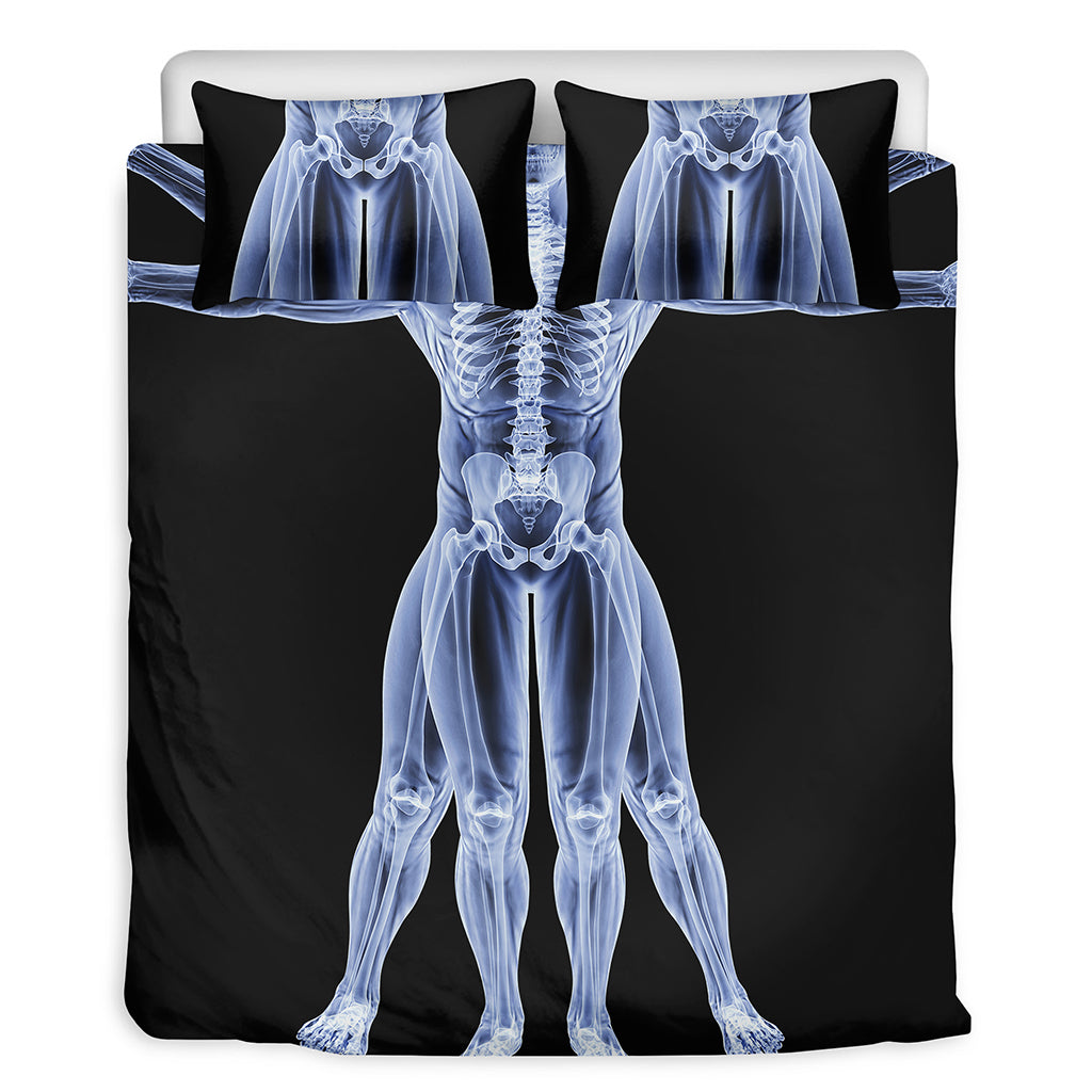 Vitruvian Man X-Ray Print Duvet Cover Bedding Set