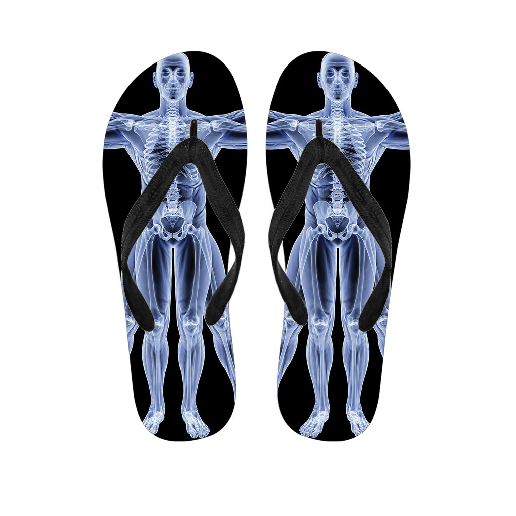 Vitruvian Man X-Ray Print Flip Flops
