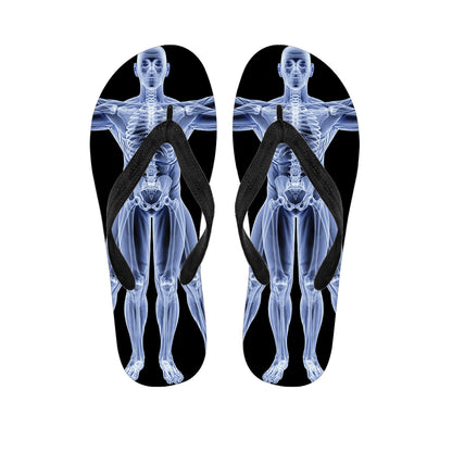 Vitruvian Man X-Ray Print Flip Flops
