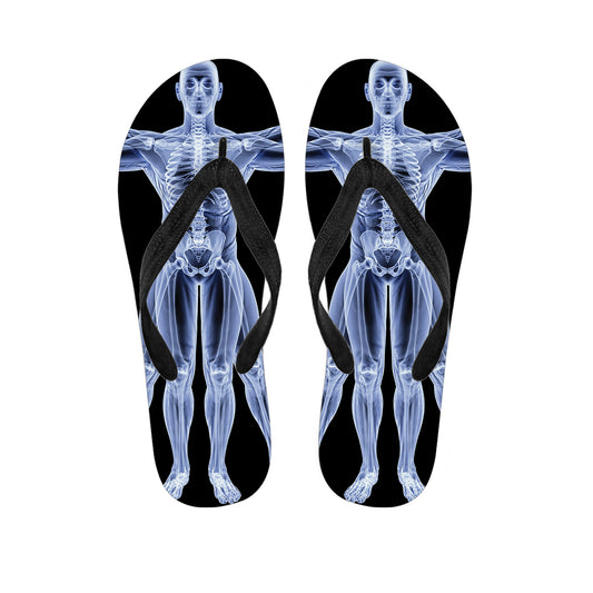 Vitruvian Man X-Ray Print Flip Flops