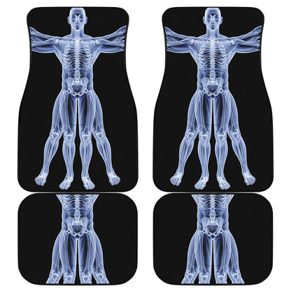 Vitruvian Man X-Ray Print Front and Back Car Floor Mats