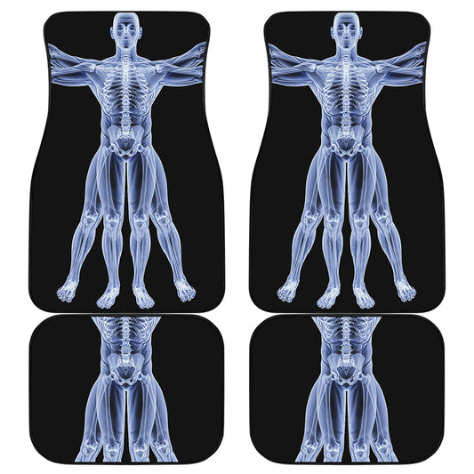 Vitruvian Man X-Ray Print Front and Back Car Floor Mats