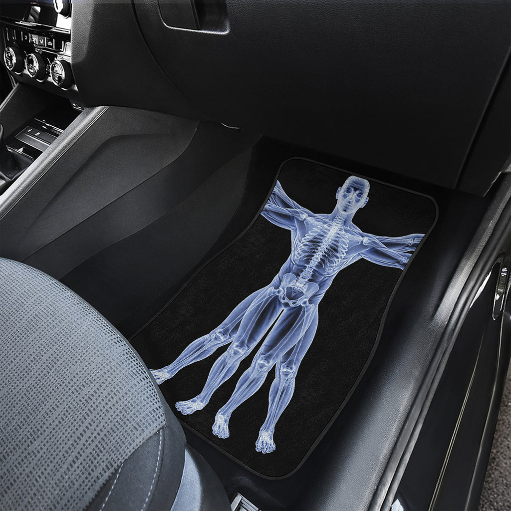 Vitruvian Man X-Ray Print Front and Back Car Floor Mats