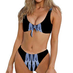 Vitruvian Man X-Ray Print Front Bow Tie Bikini