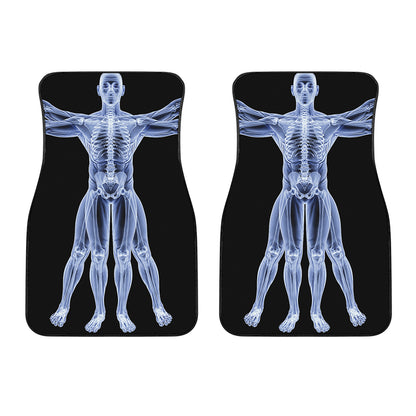Vitruvian Man X-Ray Print Front Car Floor Mats