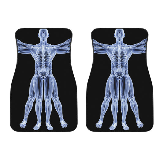 Vitruvian Man X-Ray Print Front Car Floor Mats