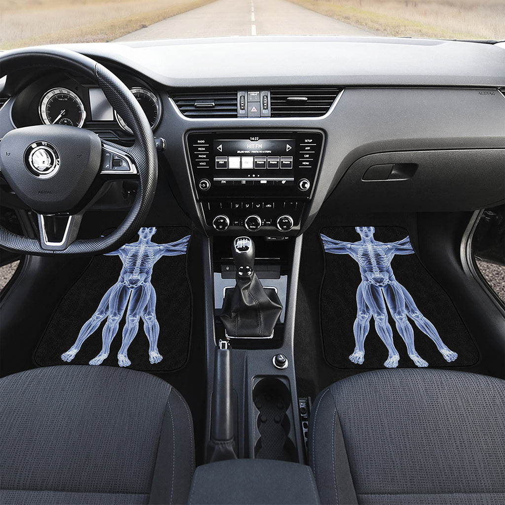 Vitruvian Man X-Ray Print Front Car Floor Mats