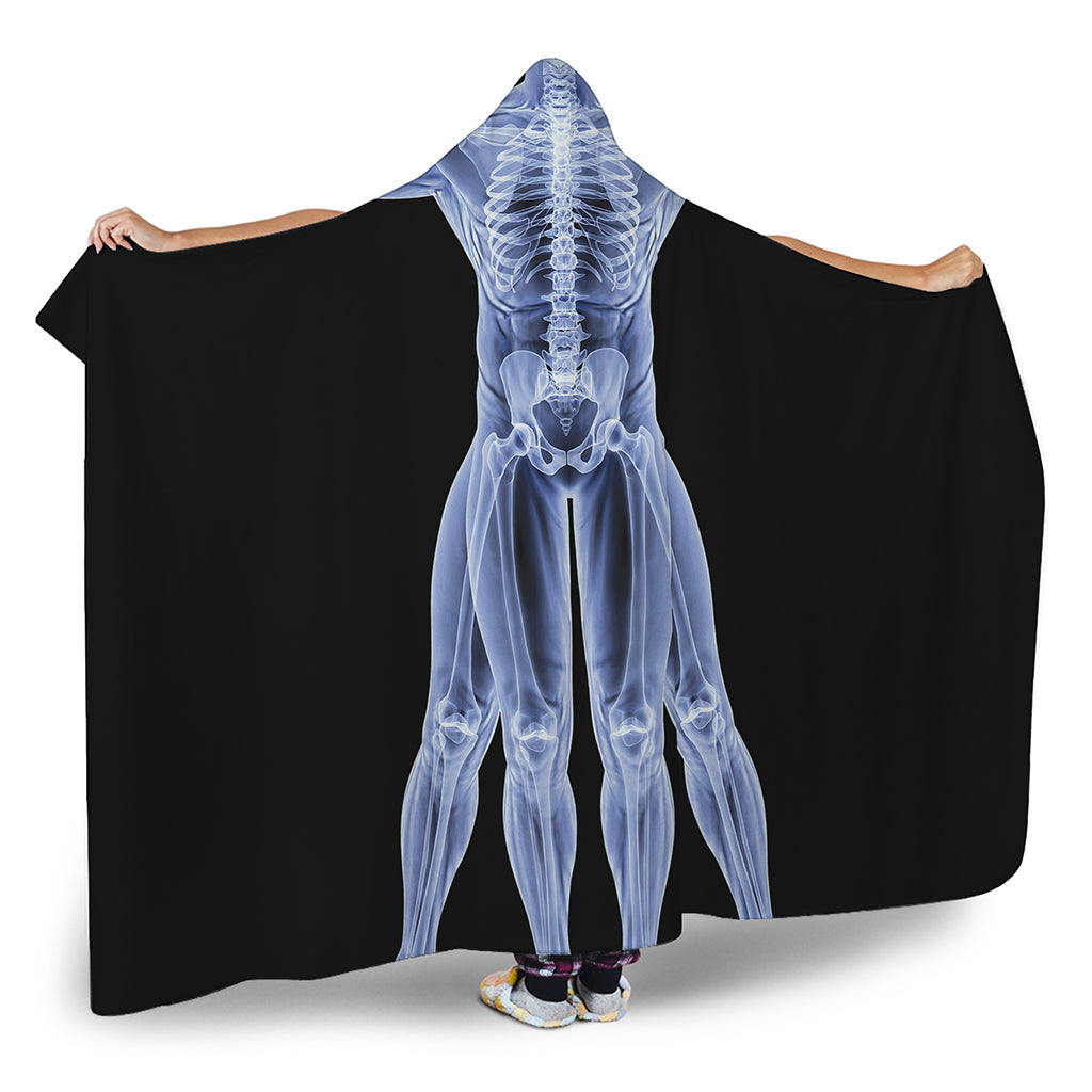 Vitruvian Man X-Ray Print Hooded Blanket