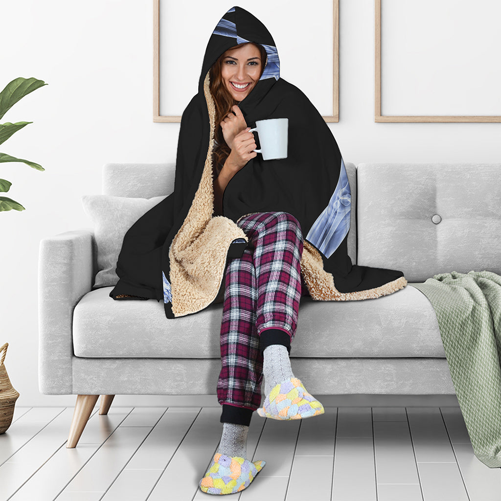 Vitruvian Man X-Ray Print Hooded Blanket