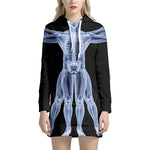 Vitruvian Man X-Ray Print Hoodie Dress