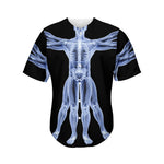 Vitruvian Man X-Ray Print Men's Baseball Jersey