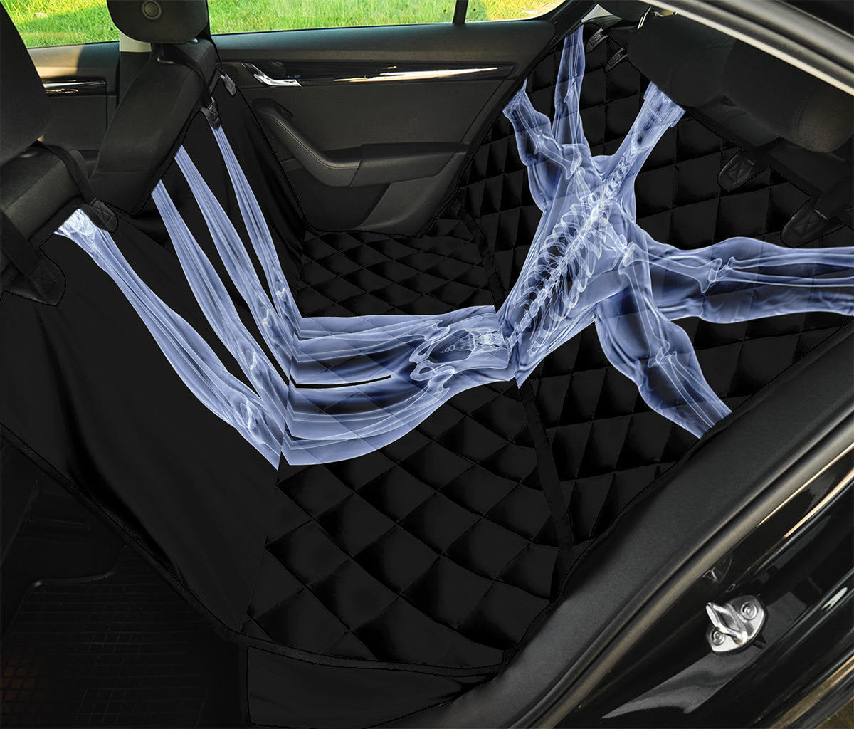 Vitruvian Man X-Ray Print Pet Car Back Seat Cover