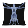 Vitruvian Man X-Ray Print Pillow Cover