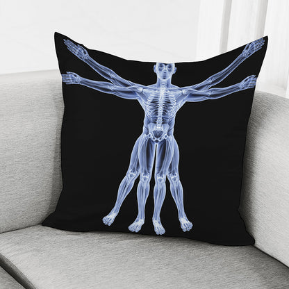 Vitruvian Man X-Ray Print Pillow Cover