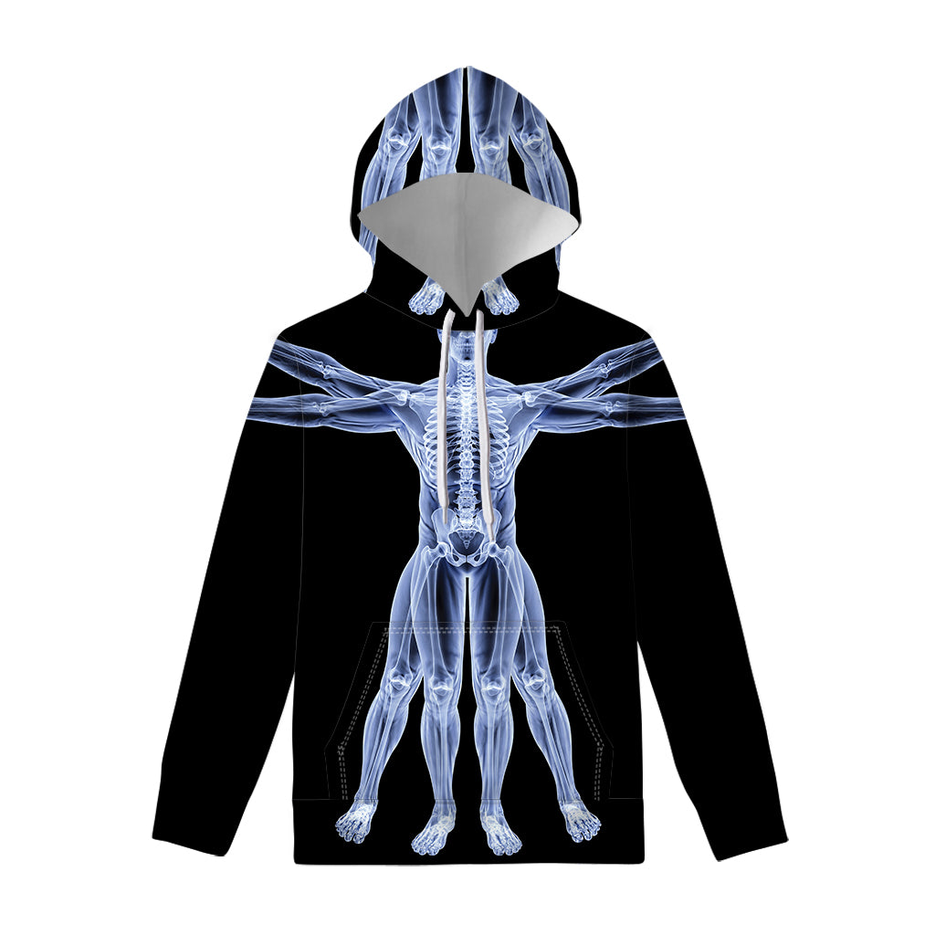 Vitruvian Man X-Ray Print Pullover Hoodie