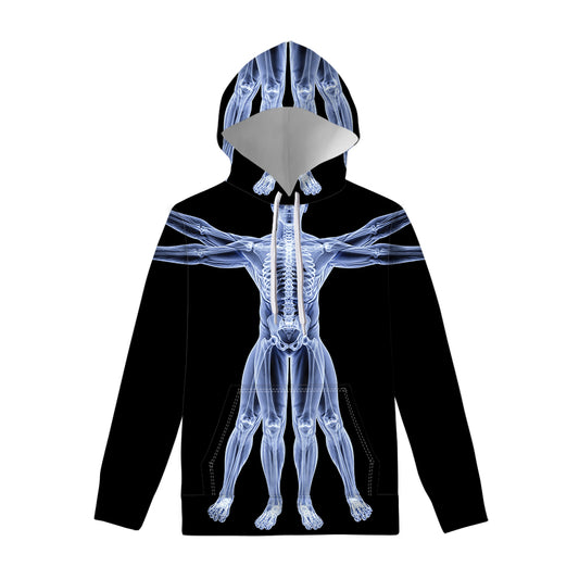 Vitruvian Man X-Ray Print Pullover Hoodie