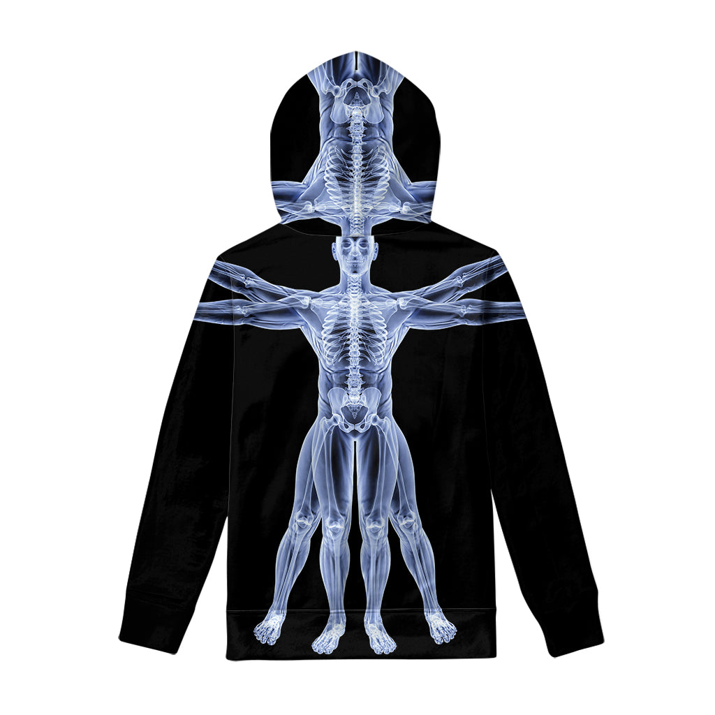 Vitruvian Man X-Ray Print Pullover Hoodie