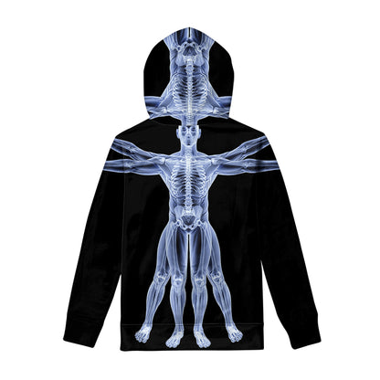 Vitruvian Man X-Ray Print Pullover Hoodie