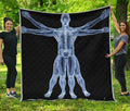 Vitruvian Man X-Ray Print Quilt