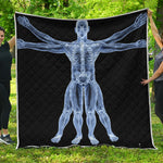 Vitruvian Man X-Ray Print Quilt