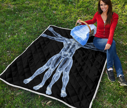 Vitruvian Man X-Ray Print Quilt