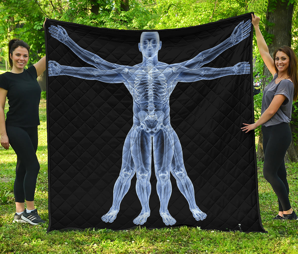 Vitruvian Man X-Ray Print Quilt